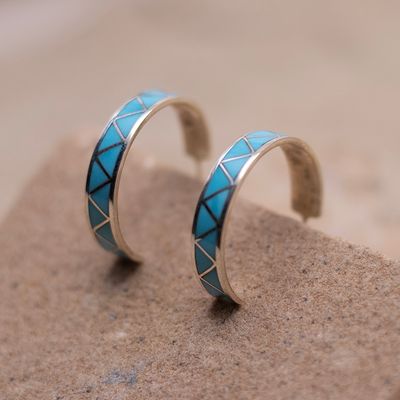 Triangle Inlay Channel Zuni Hoop