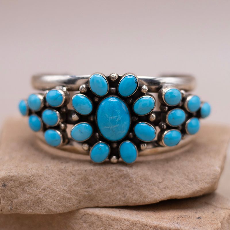 21 Stone Cuff with Sleeping Beauty Turquoise