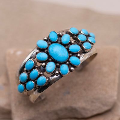 21 Stone Cuff with Sleeping Beauty Turquoise