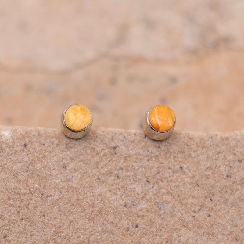 Orange Spiny Oyster Shell Studs