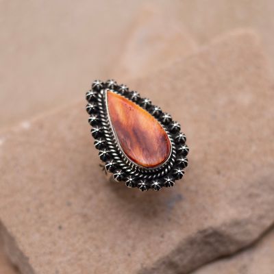 Teardrop Orange Spiny Oyster Star Ring