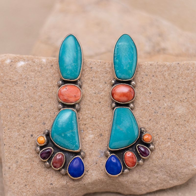 Long Multi-color Cluster Earring