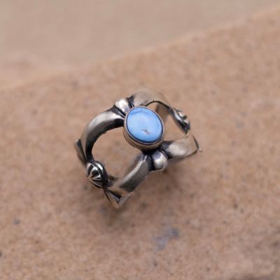 Open Star Detail Ring with Golden Hills Turquoise