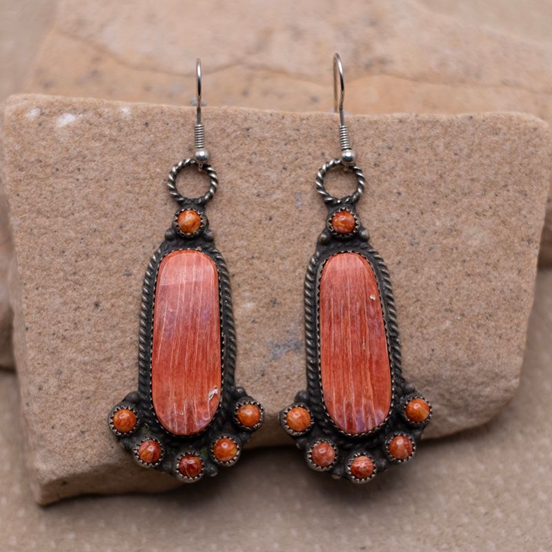 Pawn Spiny Oyster Shell Cluster Earrings