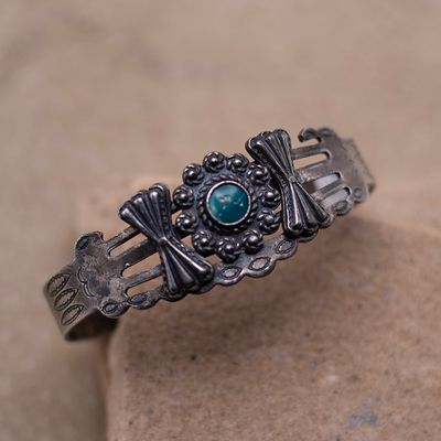 Vintage Malachite and Silver Cuff