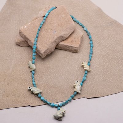 Turquoise and Rabbit Fetish Necklace