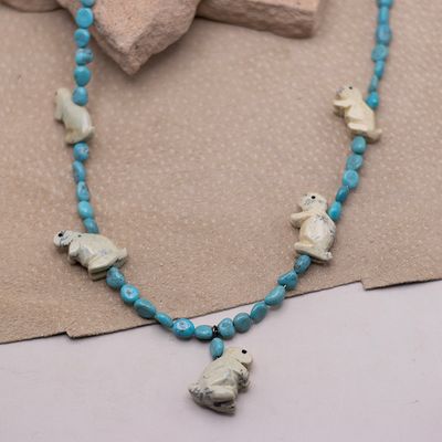 Turquoise and Rabbit Fetish Necklace