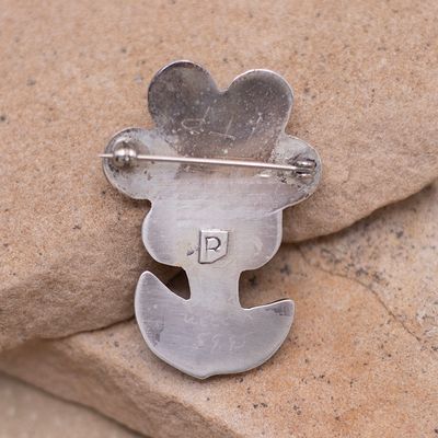Mother of Pearl Flower Pin