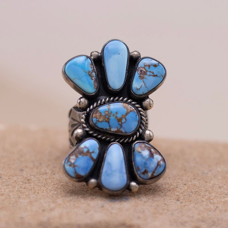 7 Stone Golden Hills Cluster Ring