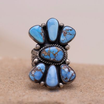 7 Stone Golden Hills Cluster Ring