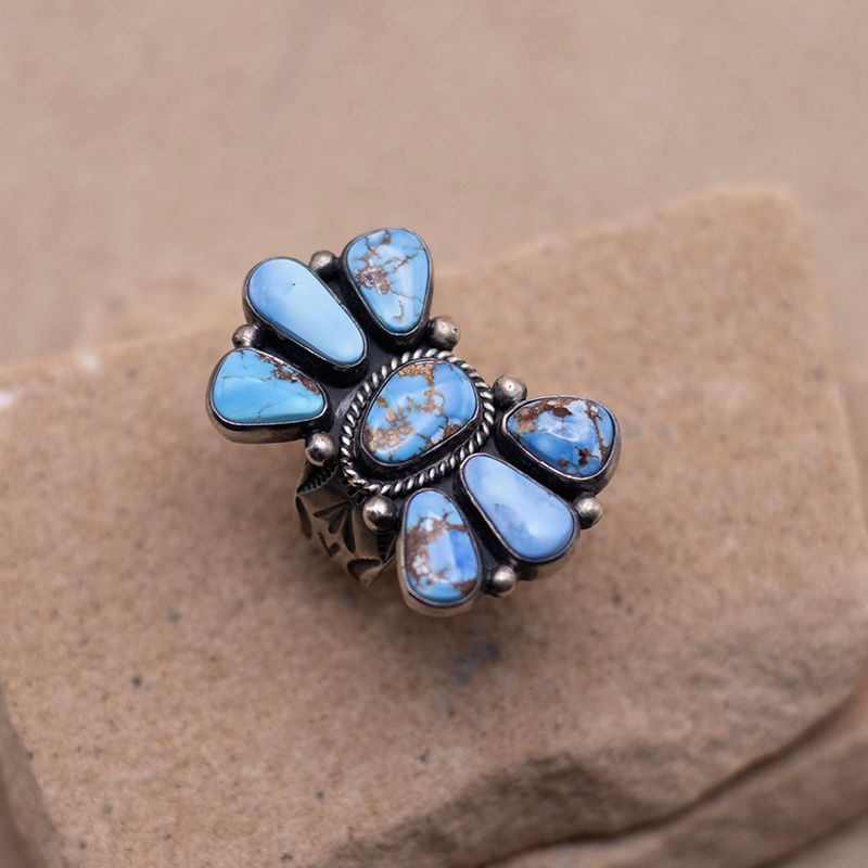 7 Stone Golden Hills Cluster Ring