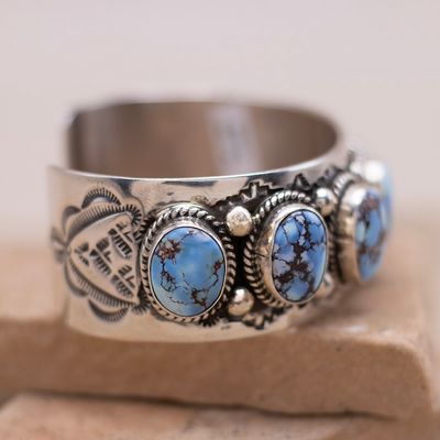 7 Stone Cuff with Golden Hills Turquoise