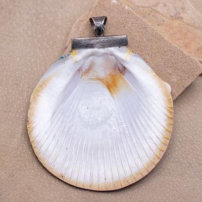Turquoise Encrusted Vintage Shell