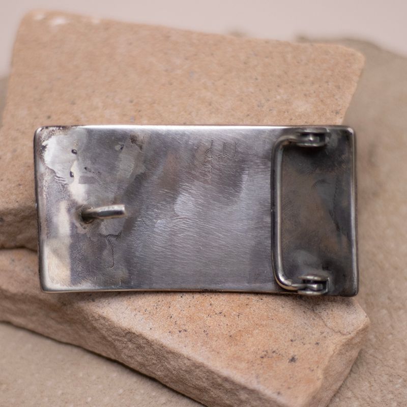 Vintage Tortoise Shell and Turquoise Belt Buckle