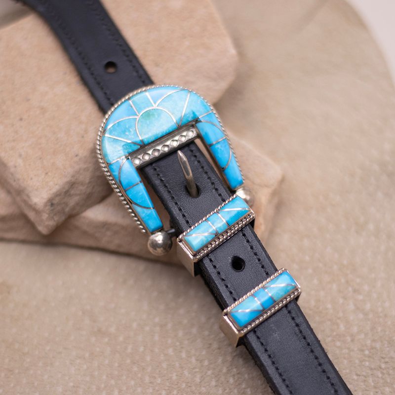 Vintage Inlay Ranger Buckle with Turquoise