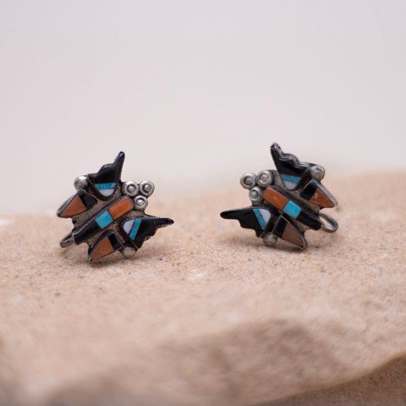 Vintage Dark Butterfly Earrings