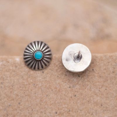 Vintage Radiant Turquoise Concho Earrings