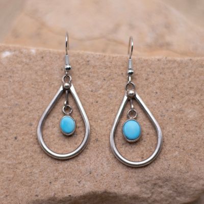 Open Oval with Circular Turquoise Stone at the Center