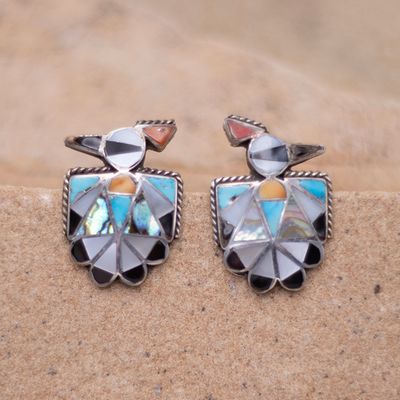 Vintage Thunderbird Earrings with Abalone