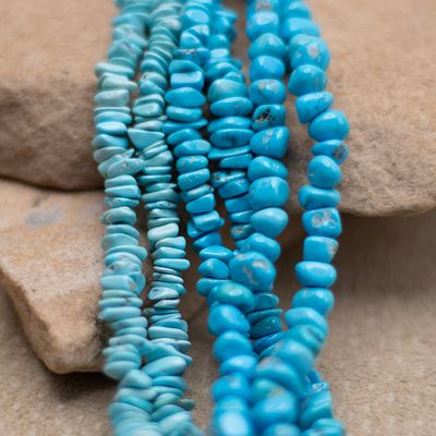 6 Row Kingman Turquoise Bead Bracelet