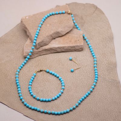 Sleeping Beauty Necklace, Earring, and Bracelet Set