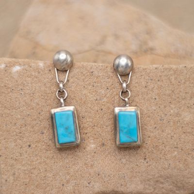 Reversible Turquoise and Coral Earrings with Post