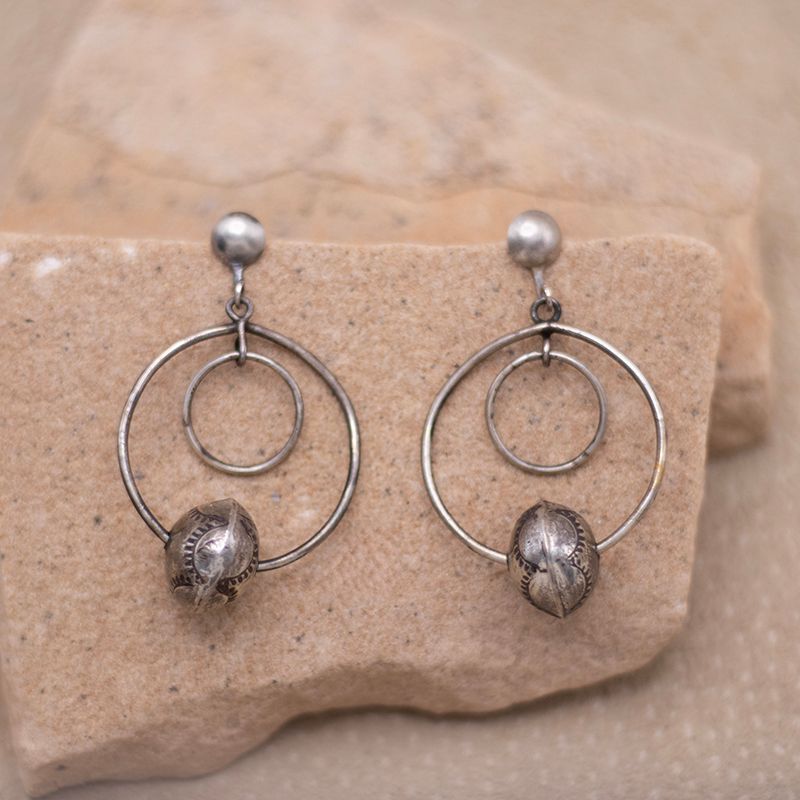 Open Dangle with Bead Earring