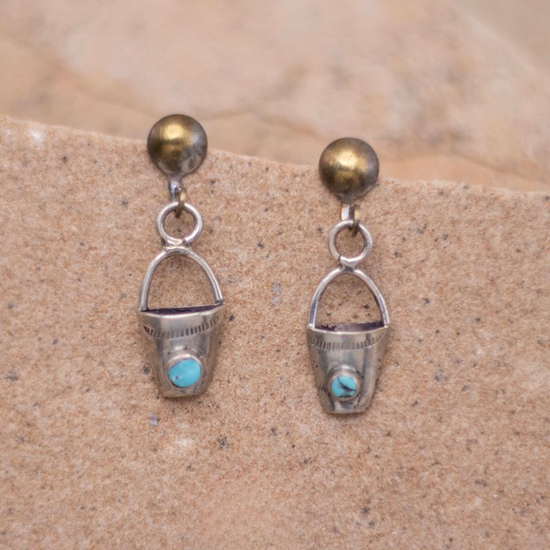 Dangle Post Earrings with Turquoise