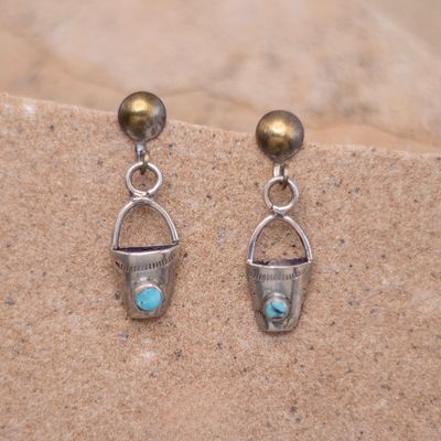 Dangle Post Earrings with Turquoise