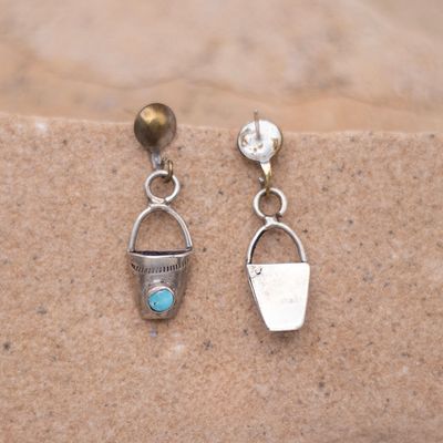 Dangle Post Earrings with Turquoise