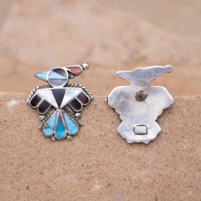 Vintage Small Thunderbird INlay Earrings