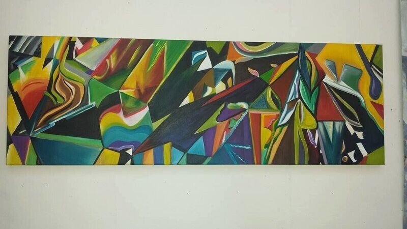 Abstract Adventure - VLasdoek - Acrylic - 120 cm op 40 cm