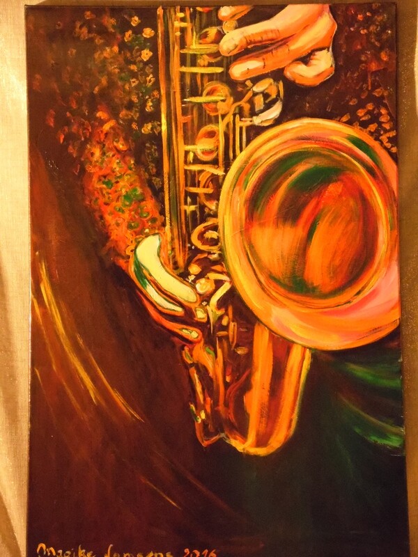 Tenorsax - Fotodoek - Acrylic - 60 cm op 90 cm