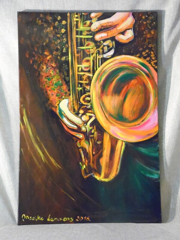 Tenorsax - Fotodoek - Acrylic - 60 cm op 90 cm