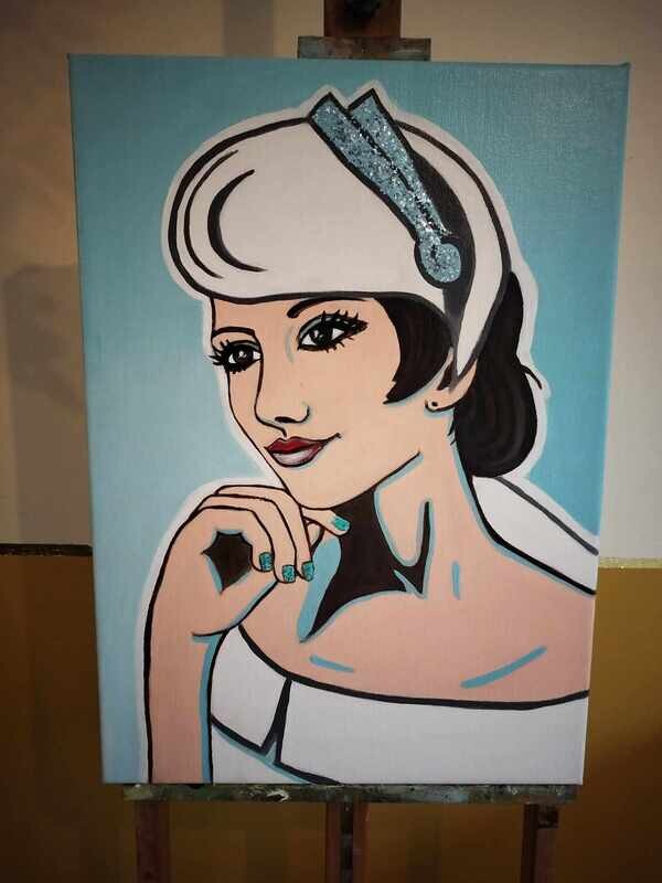 Love - LIEFDE - Vlasdoek - Acyrlic - 50 cm op 70 cm Museumbreedte