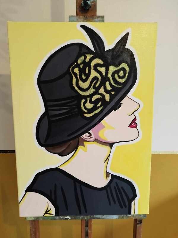 Hope - HOOP - Vlasdoek - Acrylic - 50 cm op 70 cm Museumbreedte