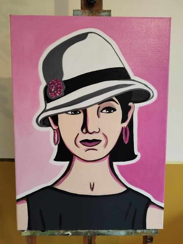 Faith - GELOOF - Vlasdoek - Acrylic - 50 cm op 70 cm Museum breedte