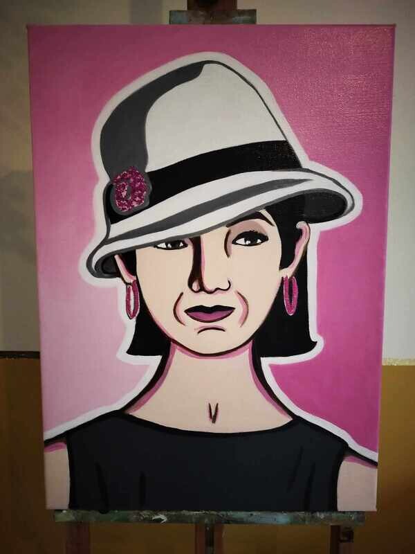 Faith - GELOOF - Vlasdoek - Acrylic - 50 cm op 70 cm Museum breedte