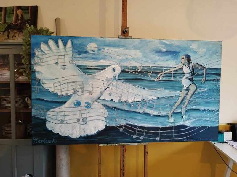 KADOSH - Heilig  - Vlasdoek - Acrylic - 1 m 80 op 1 m