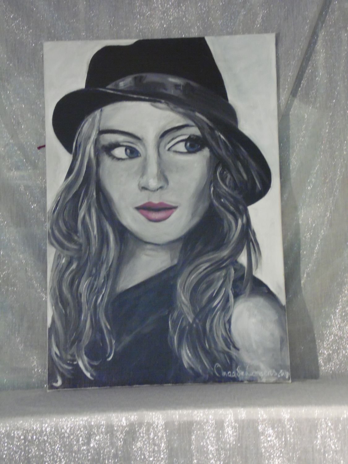 Ester - Vlasdoek - Acrylic - 90 cm op 60 cm