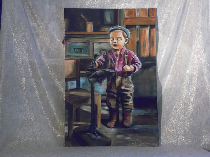 Het schoenmakertje - VLasdoek - Acrylic - 60 cm op 90 cm