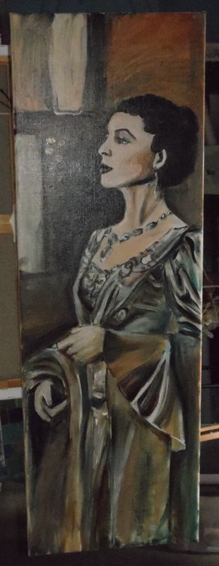 Voor altijd jong - Vlasdoek - Acrylic - 40 cm op 120 cm