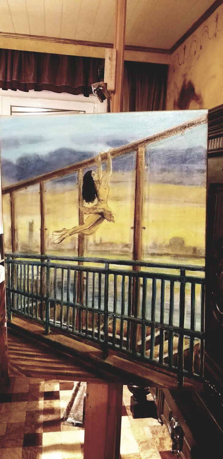 De vreugde en kracht van vrij zijn - Vlasdoek - Acryl - 50 cm op 70 cm