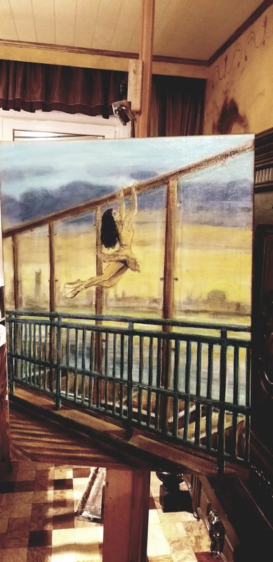 De vreugde en kracht van vrij zijn - Vlasdoek - Acryl - 50 cm op 70 cm