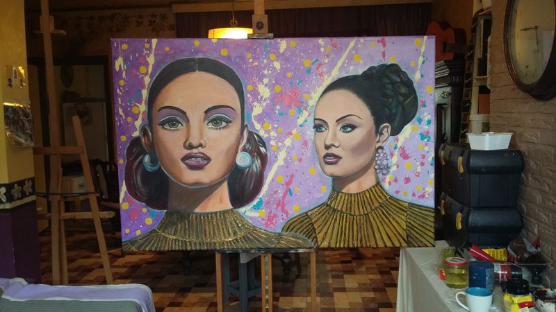 God gives beauty for ashes Acrylic op Vlasdoek - 100 cm op 150 cm