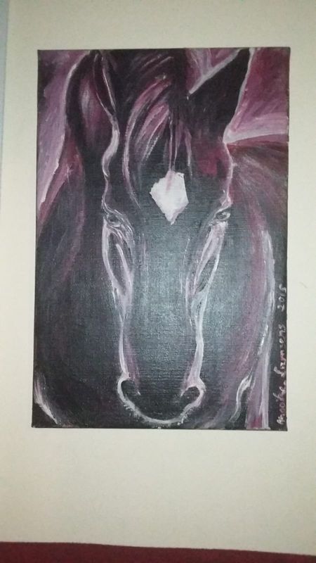 Het paard - Acrylic op VLasdoek - 60 cm op 40 cm
