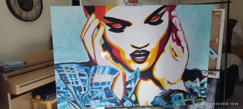 Spirituele oorlogsvoering - Vlasdoek - Acrylic - 80 cm op 120 cm