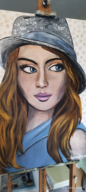 Ester Transformed - Vlasdoek - Acrylic - 90 cm op 60 cm