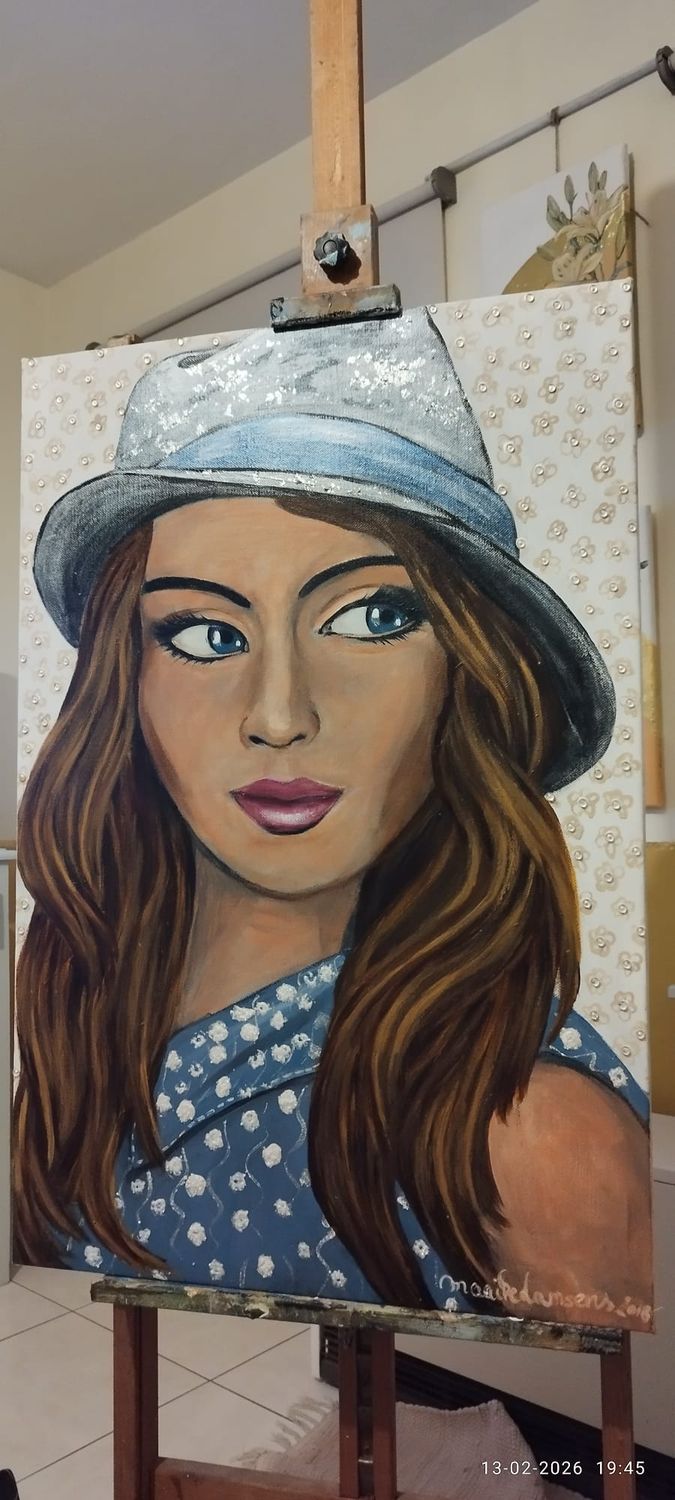 Ester Transformed - Vlasdoek - Acrylic - 90 cm op 60 cm