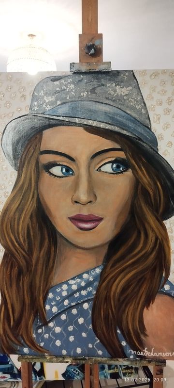 Ester Transformed - Vlasdoek - Acrylic - 90 cm op 60 cm